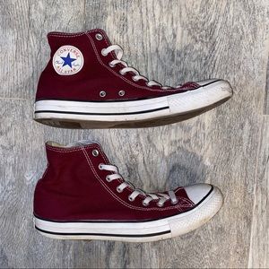 Converse Maroon High Tops Size 9.5 US